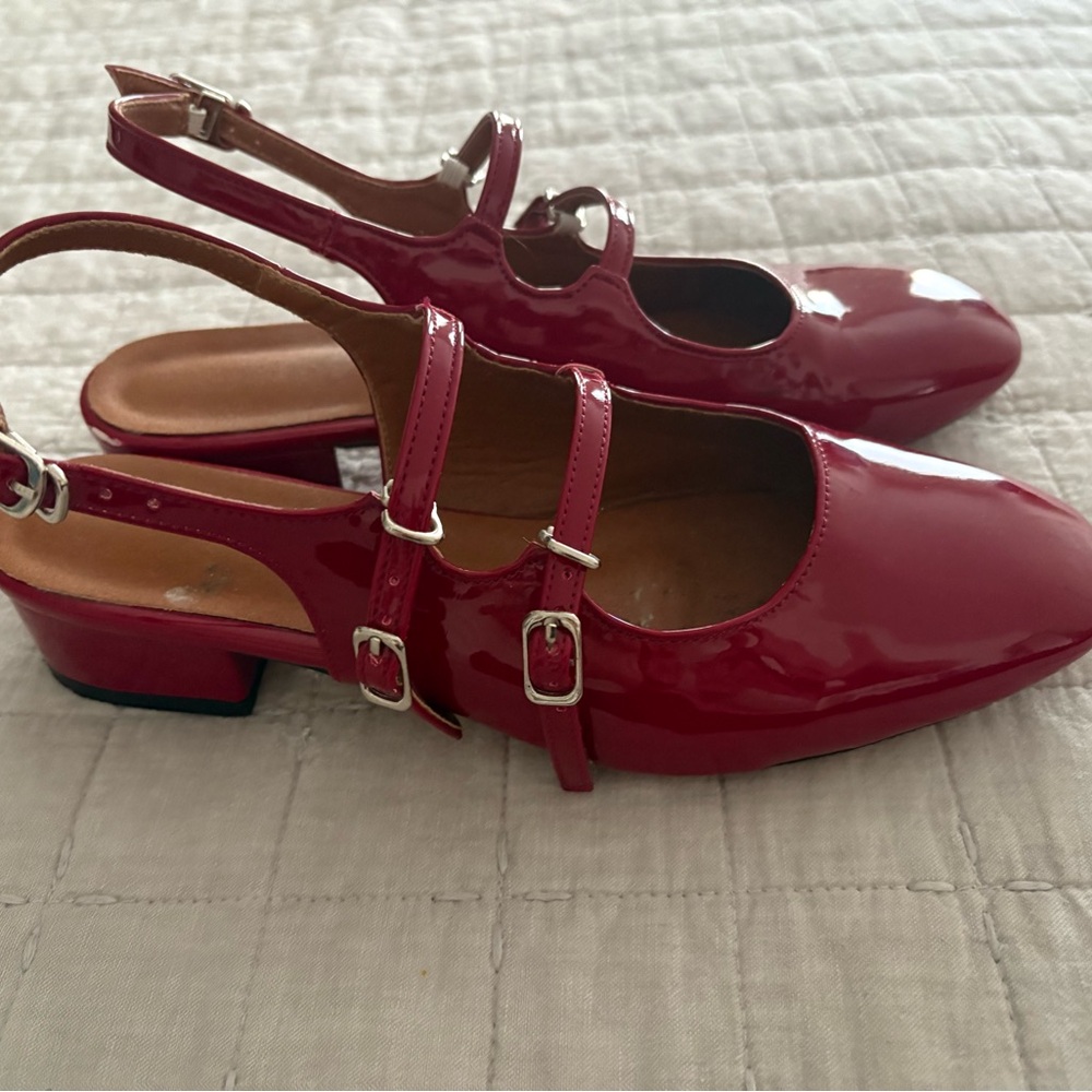Red Mary Janes